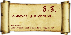 Benkovszky Blandina névjegykártya