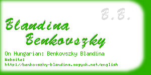 blandina benkovszky business card